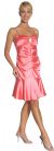Spaghetti Straps Short Party Dress with Flared Bottom in Coral color